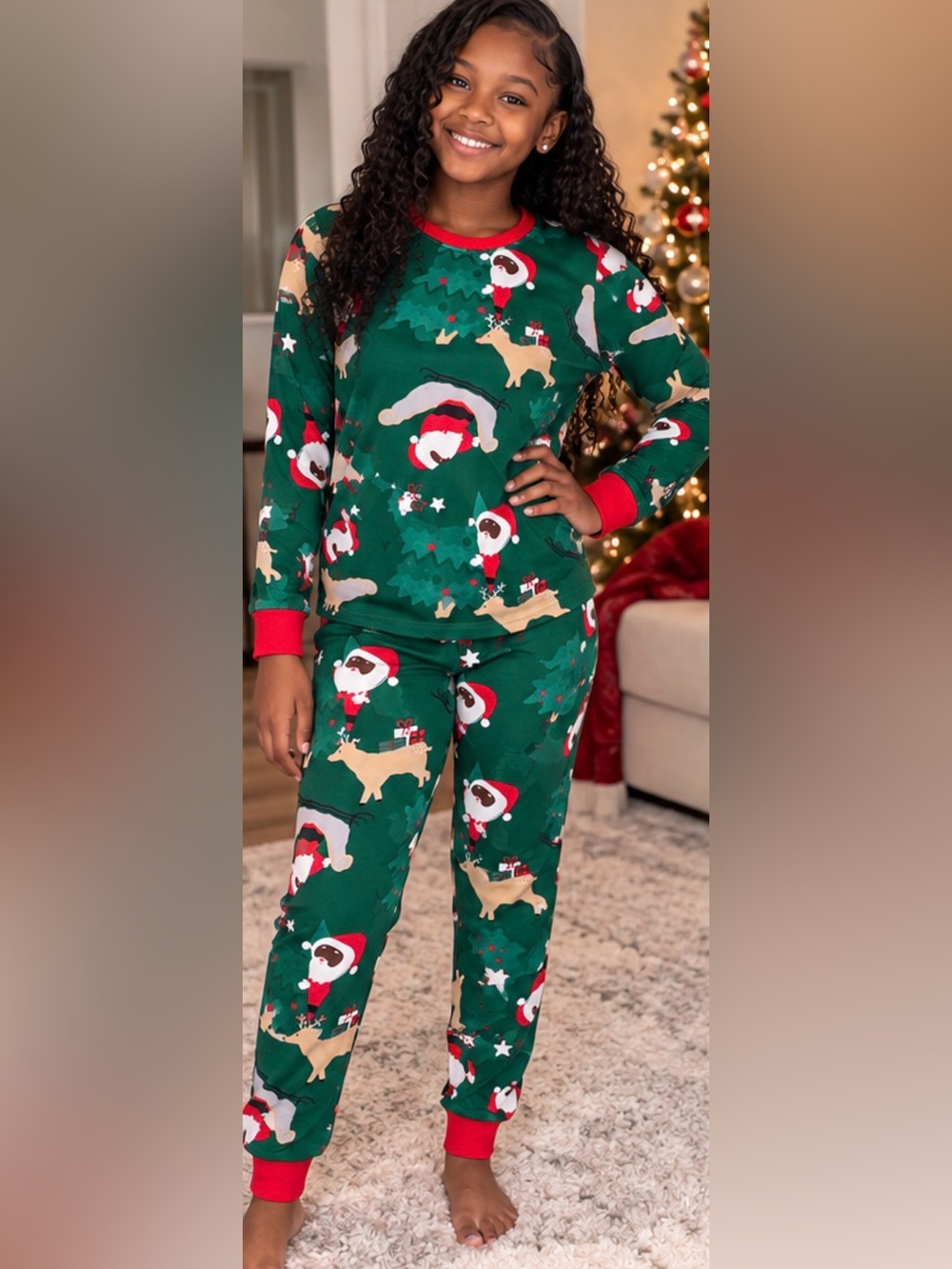 NWT Christmas Pajama Set size 14 girls or size XXS women’s petite